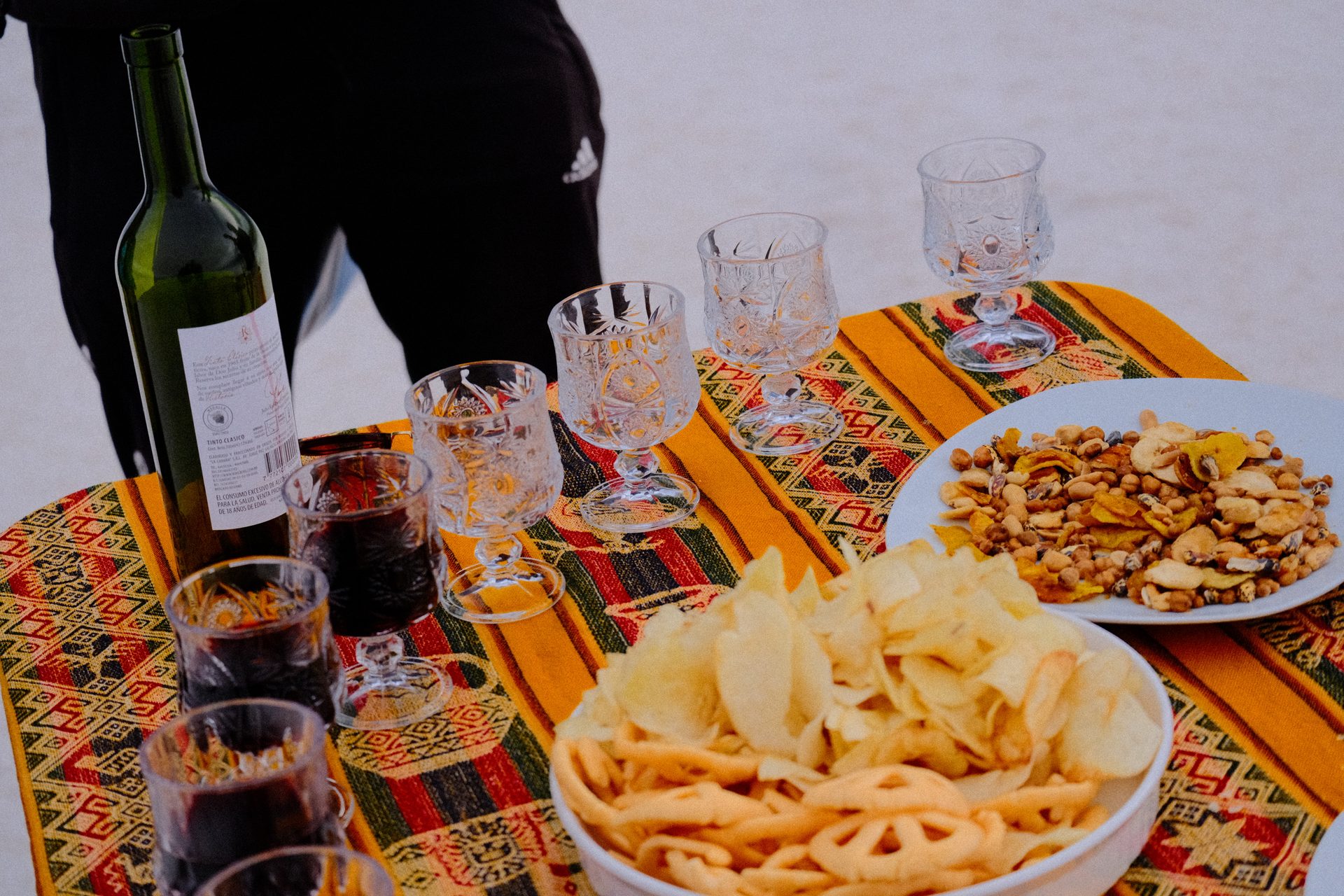 Bolivian altiplano landscape with dramatic sky and salt formations