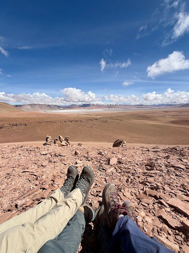 Descanso com vista para o altiplano