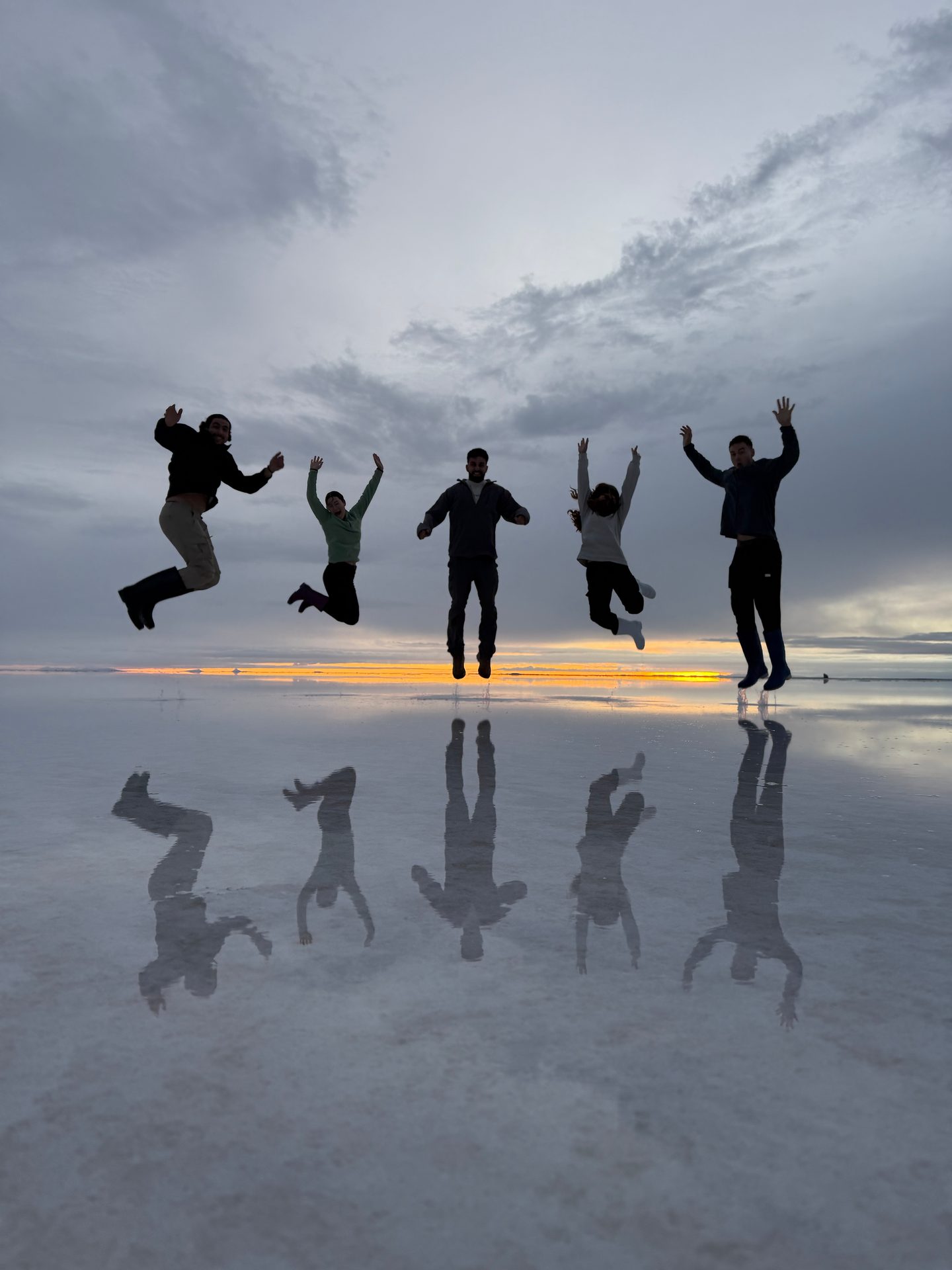 Pôr do sol no Salar de Uyuni
